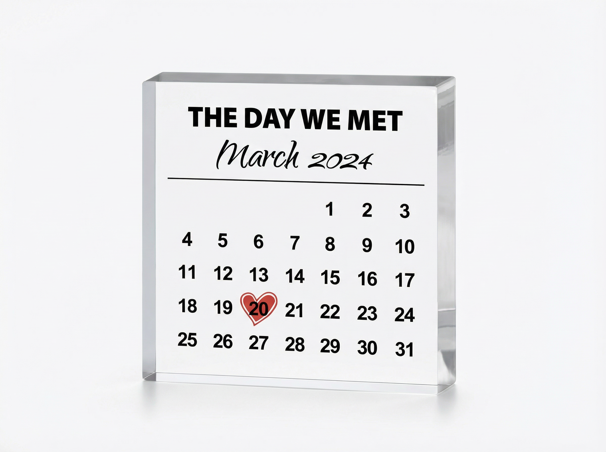 Personlig Kärlekskalender i Akryl
